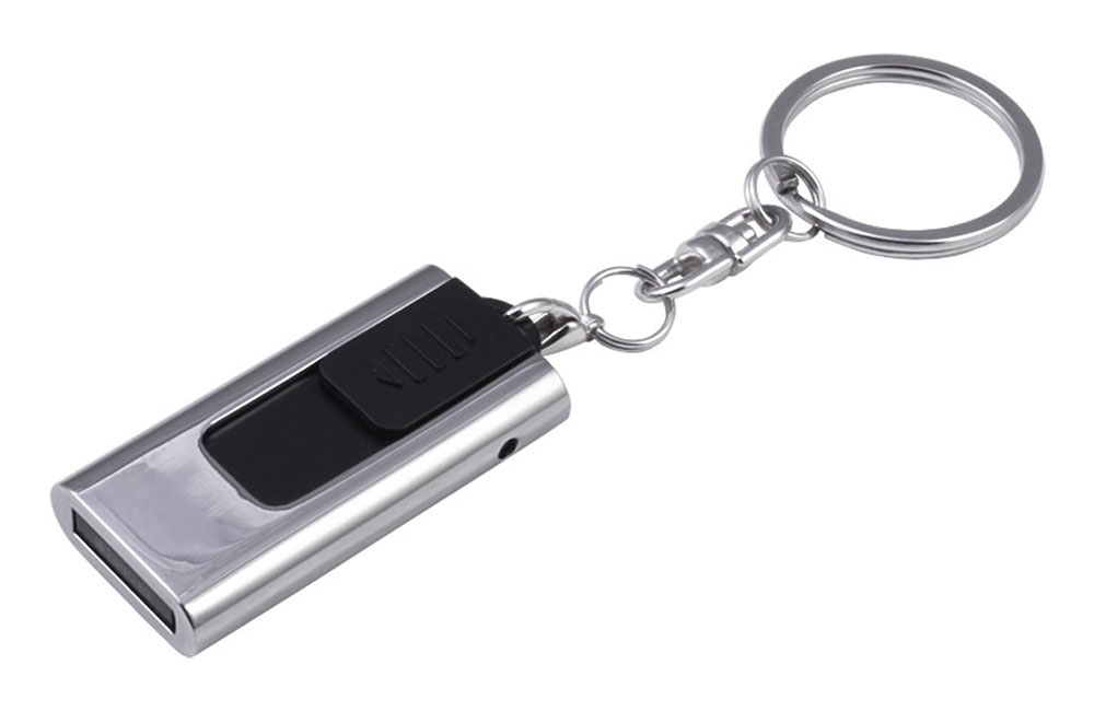Rückseite USB Stick Slide konfektioniert mit Schlüsselanhänger