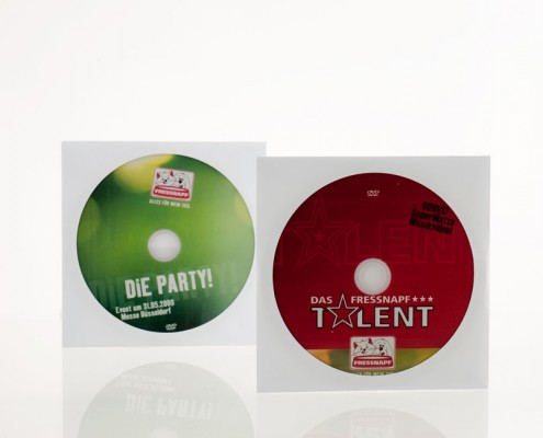 Gepresste DVD (Offsetdruck) in Papierstecktasche mit Klappe